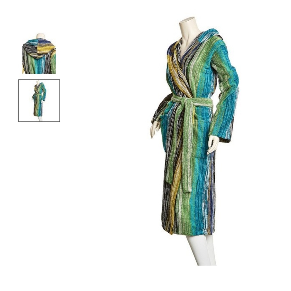 NEW Missoni Jeff Cotton Striped Bathrobe*